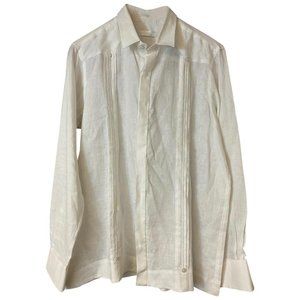 LINA CANTILLO WHITE LINEN MEN'S SHIRT